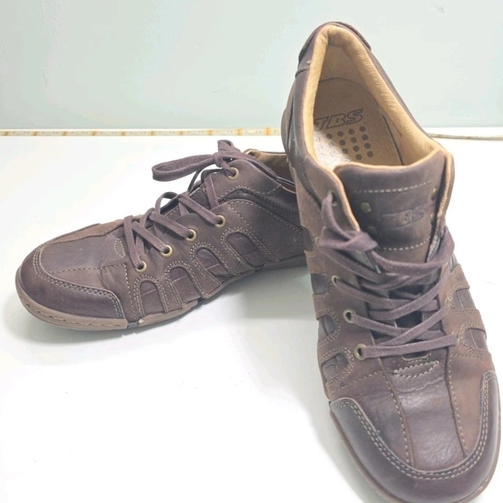 TBS Men's Brown Leather Casual Lace-Up Shoes